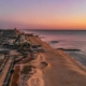 Aerial sunset view of Jersey Shore coastline near Latitude Suites