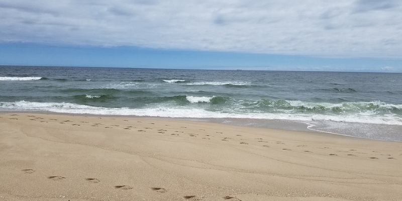 The Ocean Grove Beach representing a peaceful day at the beach near Asbury Park.