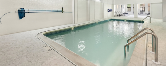 Indoor pool at Latitude Suites near MetLife Stadium.