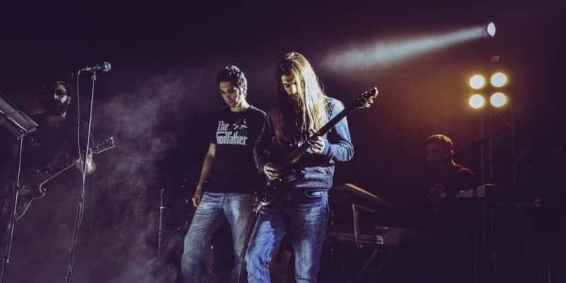 Live music performance at The Stone Pony Summer Stage in New Jersey at night