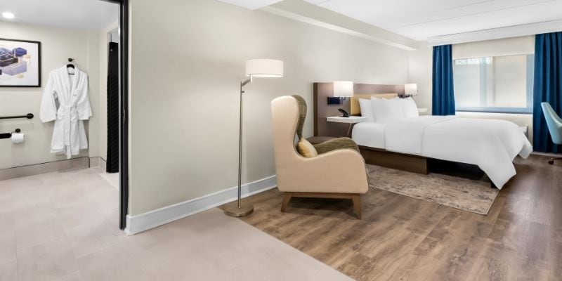 Spacious Latitude Suites room for comfortable extended stays near Tinton Falls